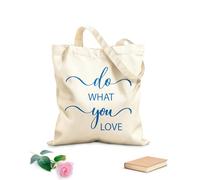 AILOONG Bolsas de lona con impresión digital Tela de 340g/m² de grosor Haz lo que amas: pancarta de caligrafía con pincel Se usa como neceser