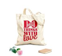 AILOONG Bolsas de lona con impresión digital Tela de 340g/m² de grosor Haz todas las cosas con amor, cita motivacional Se usa como neceser