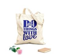 AILOONG Bolsas de lona con impresión digital Tela de 340g/m² de grosor Haz todas las cosas con amor, cita motivacional Se usa como neceser