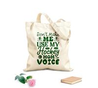 AILOONG Bolsas de lona con impresión digital Tela de 340g/m² de grosor No me hagas usar mi voz de mamá de hockey Se usa como neceser