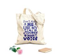 AILOONG Bolsas de lona con impresión digital Tela de 340g/m² de grosor No me hagas usar mi voz de mamá de hockey Se usa como neceser