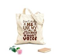 AILOONG Bolsas de lona con impresión digital Tela de 340g/m² de grosor No me hagas usar mi voz de mamá de hockey Se usa como neceser