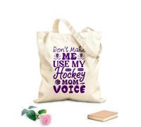 AILOONG Bolsas de lona con impresión digital Tela de 340g/m² de grosor No me hagas usar mi voz de mamá de hockey Se usa como neceser