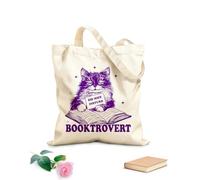 AILOONG Bolsas de lona con impresión digital Tela de 340g/m² de grosor No molestar libro trovertido gato lector tipografía divertido diseño de gato estudioso Se usa como neceser