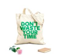 AILOONG Bolsas de lona con impresión digital Tela de 340g/m² de grosor No pierdas tu tiempo Se usa como neceser