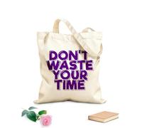 AILOONG Bolsas de lona con impresión digital Tela de 340g/m² de grosor No pierdas tu tiempo Se usa como neceser