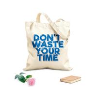 AILOONG Bolsas de lona con impresión digital Tela de 340g/m² de grosor No pierdas tu tiempo Se usa como neceser