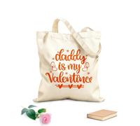 AILOONG Bolsas de lona con impresión digital Tela de 340g/m² de grosor Papá es mi corazón de San Valentín, día de San Valentín, el amor es mío, vacaciones. Se usa como neceser