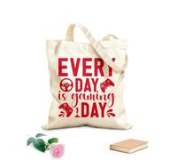 AILOONG Bolsas de lona con impresión digital Tela de 340g/m² de grosor Todos los días son días de juego, citas de juegos, emblemas de videojuegos, amor por los juegos. Se usa como neceser