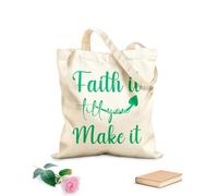 AILOONG Bolsas de lona con impresión digital Ten fe hasta que lo hagas cristiano Tela de 340g/m² de grosor Se usa como neceser