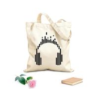 AILOONG Bolsas de mano de poliéster y algodón Auriculares Música Reproducir DJ Adolescente Escuchar Canciones Tela de 12 oz de grosor Se usa como neceser 31x36cm Mediano