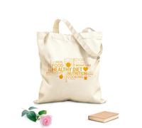 AILOONG Bolsas de mano de poliéster y algodón Dieta saludable, nutrición, palabras clave, pérdida de peso, salud, estilo de vida Tela de 340g/m² de grosor Se usa como neceser