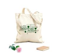 AILOONG Bolsas de mano de poliéster y algodón Dieta saludable, nutrición, palabras clave, pérdida de peso, salud, estilo de vida Tela de 340g/m² de grosor Se usa como neceser