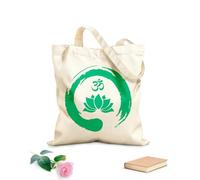 AILOONG Bolsas de mano de poliéster y algodón Flor de loto dentro del símbolo zen Om Budismo Tela de 340g/m² de grosor Se usa como neceser