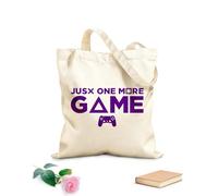 AILOONG Bolsas de mano de poliéster y algodón Juego Frase JustOne More Game Joystick Tela de 340g/m² de grosor Se usa como neceser