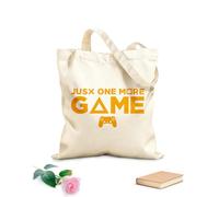 AILOONG Bolsas de mano de poliéster y algodón Juego Frase JustOne More Game Joystick Tela de 340g/m² de grosor Se usa como neceser
