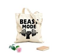 AILOONG Bolsas de mano de poliéster y algodón Modo Bestia Gimnasia Frase Fitnesscenter Centro Deportes Tela de 12 oz de grosor Se usa como neceser 35x40cm Grande