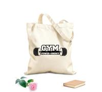 AILOONG Bolsas de mano de poliéster y algodón Motivación deportiva Gimnasia Energía Fitnesscenter Tela de 12 oz de grosor Se usa como neceser 35x40cm Grande