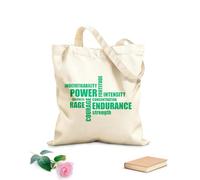 AILOONG Bolsas de mano de poliéster y algodón Palabras de motivación deportiva: poder, resistencia, ira y fuerza. Tela de 340g/m² de grosor Se usa como neceser