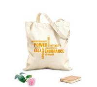 AILOONG Bolsas de mano de poliéster y algodón Palabras de motivación deportiva: poder, resistencia, ira y fuerza. Tela de 340g/m² de grosor Se usa como neceser