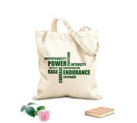 AILOONG Bolsas de mano de poliéster y algodón Palabras de motivación deportiva: poder, resistencia, ira y fuerza. Tela de 340g/m² de grosor Se usa como neceser