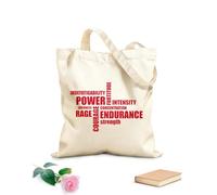AILOONG Bolsas de mano de poliéster y algodón Palabras de motivación deportiva: poder, resistencia, ira y fuerza. Tela de 340g/m² de grosor Se usa como neceser