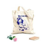 AILOONG Bolsas de mano de poliéster y algodón Podemos hacerlo Pin Up Belleza Chica Poder Mujer Retro Tela de 340g/m² de grosor Se usa como neceser