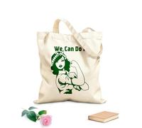 AILOONG Bolsas de mano de poliéster y algodón Podemos hacerlo Pin Up Belleza Chica Poder Mujer Retro Tela de 340g/m² de grosor Se usa como neceser