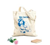 AILOONG Bolsas de mano de poliéster y algodón Podemos hacerlo Pin Up Belleza Chica Poder Mujer Retro Tela de 340g/m² de grosor Se usa como neceser