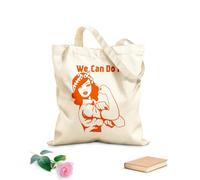 AILOONG Bolsas de mano de poliéster y algodón Podemos hacerlo Pin Up Belleza Chica Poder Mujer Retro Tela de 340g/m² de grosor Se usa como neceser