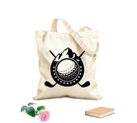 AILOONG Bolsas de mano de poliéster y algodón Tela de 12 oz de grosor Palo de golf, pelota, señal, símbolo, deporte, juego, montañas Se usa como neceser 25x30cm Pequeño