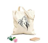 AILOONG Bolsas de mano de poliéster y algodón Tela de 12 oz de grosor Peinado de estilista de salón de belleza Pretty Woman Se usa como neceser 25x30cm Pequeño