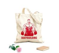 AILOONG Bolsas de mano de poliéster y algodón Tela de 340g/m² de grosor Gimnasia Bic musculosa, culturismo, culturista con barra Se usa como neceser