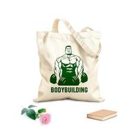 AILOONG Bolsas de mano de poliéster y algodón Tela de 340g/m² de grosor Gimnasia Bic musculosa, culturismo, culturista con barra Se usa como neceser