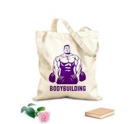 AILOONG Bolsas de mano de poliéster y algodón Tela de 340g/m² de grosor Gimnasia Bic musculosa, culturismo, culturista con barra Se usa como neceser