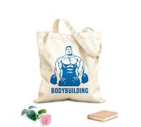 AILOONG Bolsas de mano de poliéster y algodón Tela de 340g/m² de grosor Gimnasia Bic musculosa, culturismo, culturista con barra Se usa como neceser