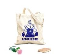 AILOONG Bolsas de mano de poliéster y algodón Tela de 340g/m² de grosor Gimnasia Bic musculosa, culturismo, culturista con barra Se usa como neceser