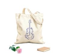 AILOONG Bolsas de mano de poliéster y algodón Tela de 340g/m² de grosor Música Guitarra hecha de flores Canción romántica Se usa como neceser