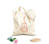 AILOONG Bolsas de mano de poliéster y algodón Tela de 340g/m² de grosor Música Guitarra hecha de flores Canción romántica Se usa como neceser