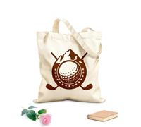 AILOONG Bolsas de mano de poliéster y algodón Tela de 340g/m² de grosor Palo de golf, pelota, señal, símbolo, deporte, juego, montañas Se usa como neceser