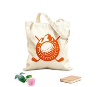 AILOONG Bolsas de mano de poliéster y algodón Tela de 340g/m² de grosor Palo de golf, pelota, señal, símbolo, deporte, juego, montañas Se usa como neceser