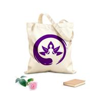 AILOONG Bolsas de mano de poliéster y algodón Tela de 340g/m² de grosor Símbolo del Círculo Enso, Meditación de Yoga, Flor de Loto Se usa como neceser