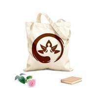 AILOONG Bolsas de mano de poliéster y algodón Tela de 340g/m² de grosor Símbolo del Círculo Enso, Meditación de Yoga, Flor de Loto Se usa como neceser