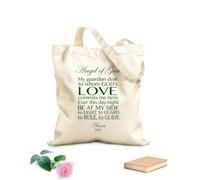 AILOONG Bolsas de tela con impresión de alta definición Ángel de Dios, mi querido guardián a quien el AMOR de Dios. Amén. Tela de 340g/m² de grosor Sustituye a la mochila escolar