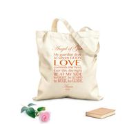 AILOONG Bolsas de tela con impresión de alta definición Ángel de Dios, mi querido guardián a quien el AMOR de Dios. Amén. Tela de 340g/m² de grosor Sustituye a la mochila escolar