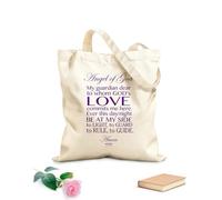 AILOONG Bolsas de tela con impresión de alta definición Ángel de Dios, mi querido guardián a quien el AMOR de Dios. Amén. Tela de 340g/m² de grosor Sustituye a la mochila escolar