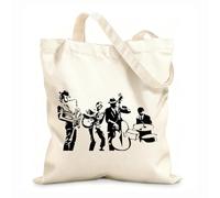 AILOONG Bolsas de tela con impresión de alta definición Banda de Jazz Música Sala de Música Museo de Música Jazz Niño Tela de 12 oz de grosor Reutilizable 25x30cm Pequeño