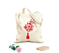 AILOONG Bolsas de tela con impresión de alta definición Botella de vino Europa Francia París Viajes Tela de 340g/m² de grosor Reutilizable