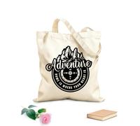 AILOONG Bolsas de tela con impresión de alta definición Brújula Aventura Montaña Rosa de los Vientos Viajes Turista Tela de 12 oz de grosor Reutilizable 35x40cm Grande