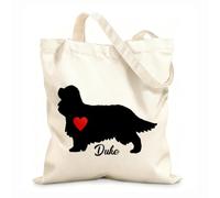 AILOONG Bolsas de tela con impresión de alta definición Cavalier King Charles Spaniel Perro Mascota Tela de 12 oz de grosor Reutilizable 25x30cm Pequeño